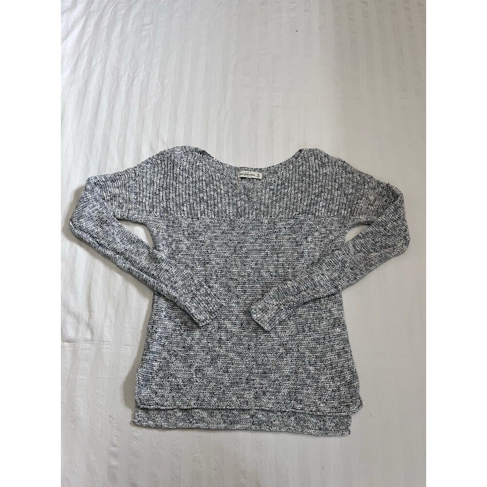 Abercrombie & Fitch Sweater Womens XS Gray Marled Knit Boat Neck Pullover Top